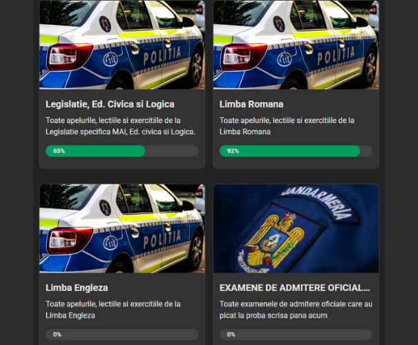 Pregătire din toată tematica examenului M.A.I.